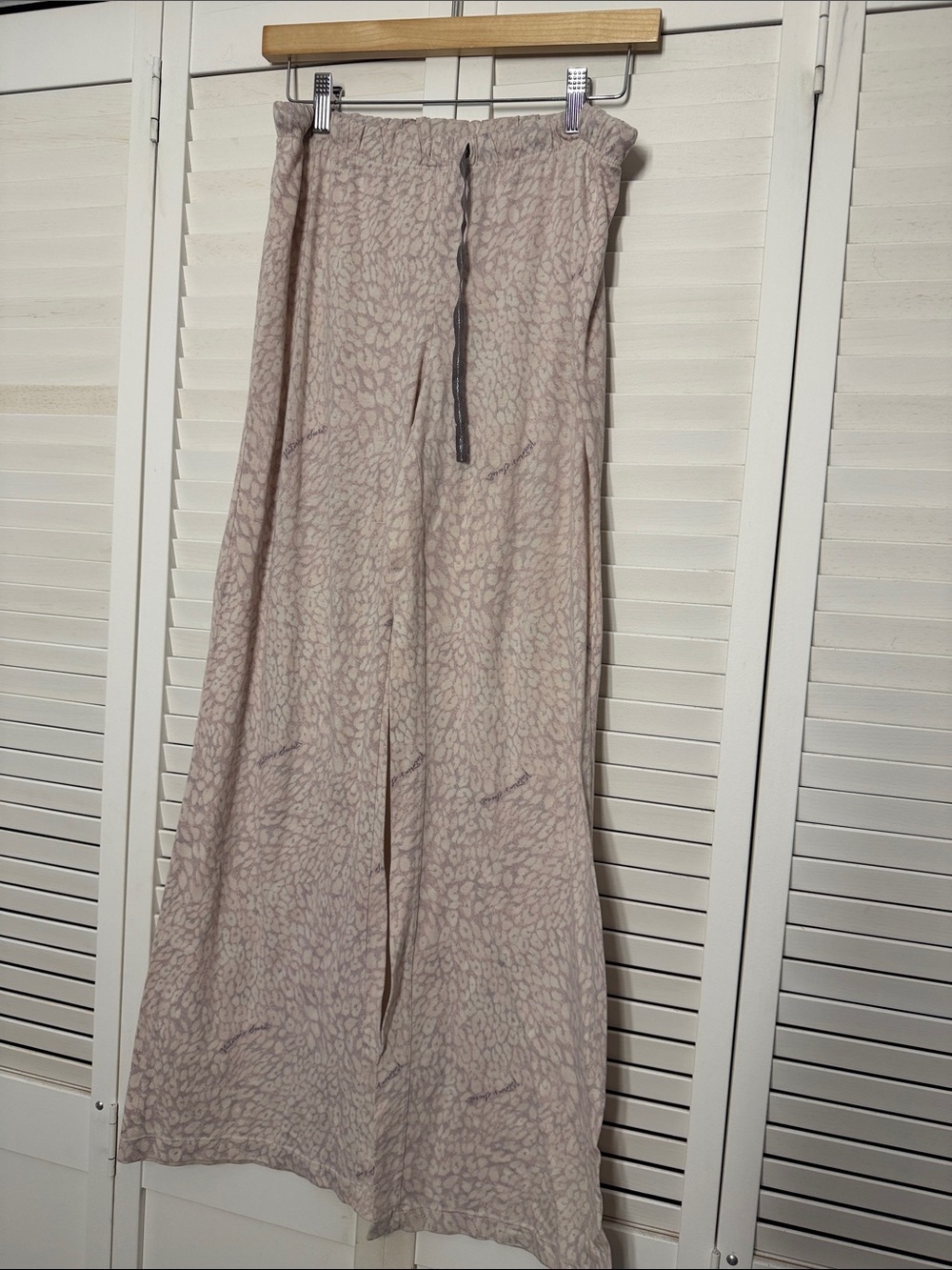 Light Pink Printed Maxi Skirt with Elastic Waist